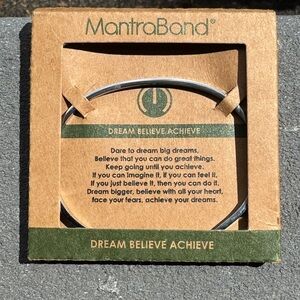 MantraBand Silver 'Dream Believe Achieve' Bracelet